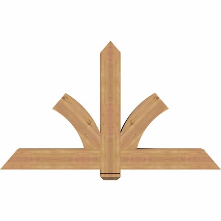 Ekena Millwork Redmond Smooth Timber Gable Bracket, Western Red Cedar, 60"W x 35"H x 5 1/2"D x 5 1/2"F, 14/12 Pitch GBW060X35X0606RED00SWR